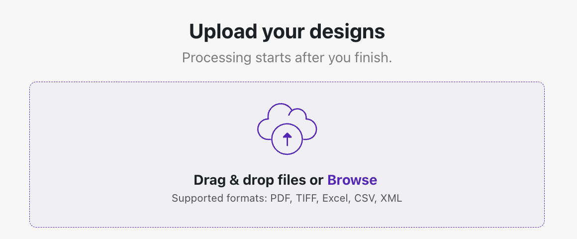 Uploading a customer RFQ package into Cableteque